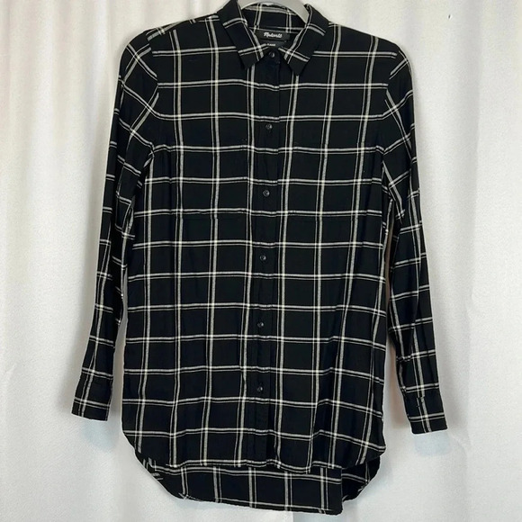 Madewell Classic Ex Boyfriend Shirt Windowpanel Size XS - Picture 1 of 4